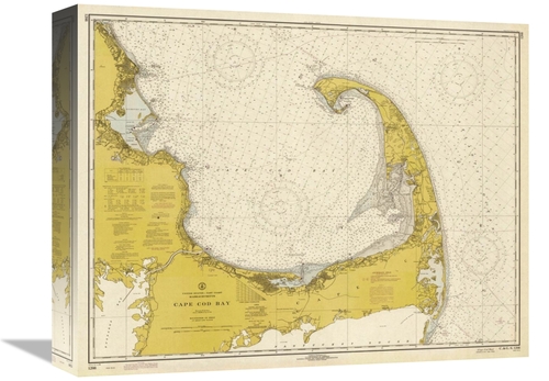 Global Gallery GCS-450536-16-142 16 in. Nautical Chart - Cape Cod Bay 