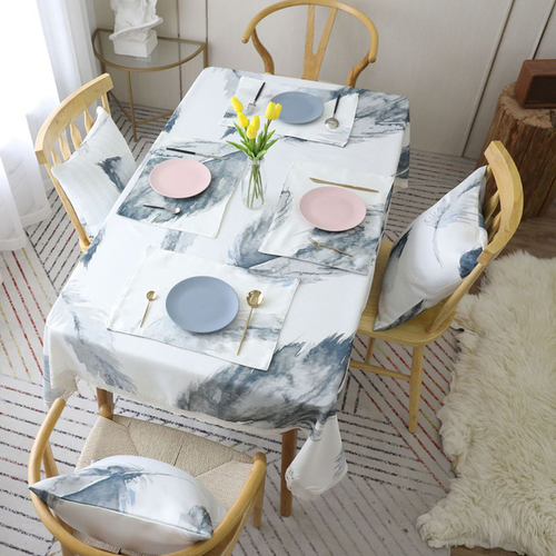Feather Print Decorative Table Cloth
