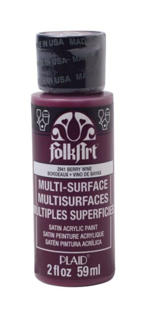 Plaid 2941 2 oz Berry Wine Multi Surface Paint- pack of 3