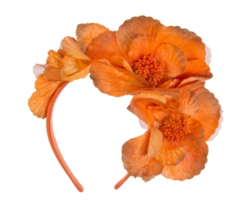 Orange Flower Fascinator Headband