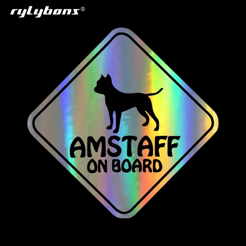 Rylybons DIY 15*15CM Car Sticker AMSTAFF ON BOARD