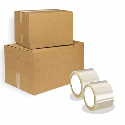 24 Pack 3" x 110 Clear 1.9 Mil Clear Hotmelt Adhesive - Sealing Tape.