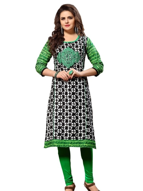 Long Kurti With Embroidery Print