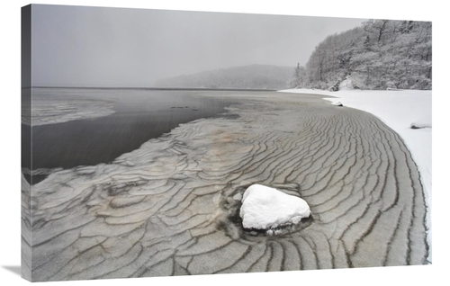 Global Gallery GCS-397605-2436-142 24 x 36 in. Pleated Ice Along Lake 