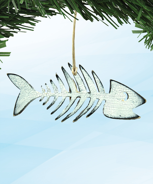 Designocracy 99528-M Fish Bones Wooden Magnet Wall Decor