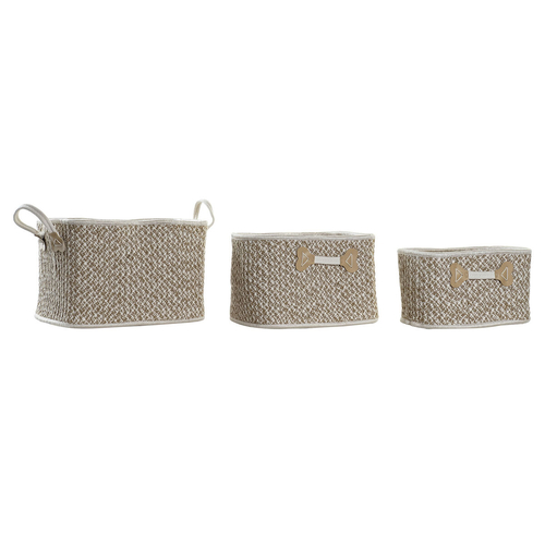 Basket set DKD Home Decor Cotton Jute (41 x 31 x 27 cm)