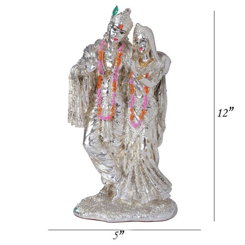 Silver Radha Krishan eternity love statue   (SIZE) 12x5 (COLOR)