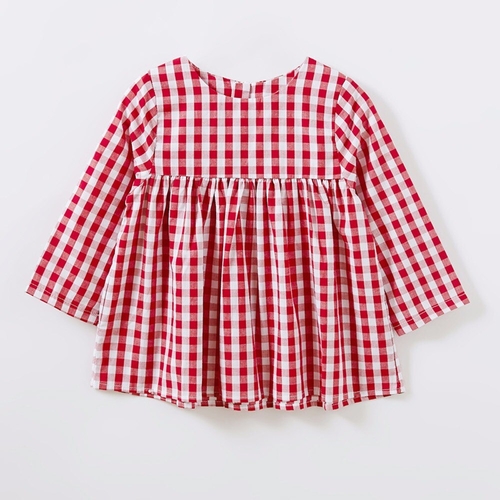 New Baby girl's checked long sleeve dress