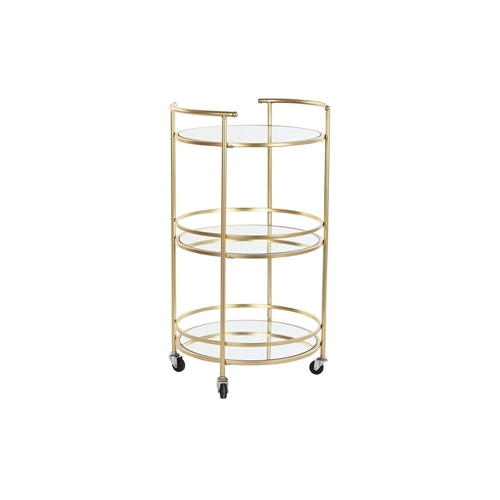 Serving trolley DKD Home Decor Golden Metal Mirror 42,5 x 42,5 x 74,3