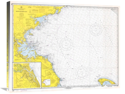 Global Gallery GCS-450519-30-142 30 in. Nautical Chart - Massachusetts