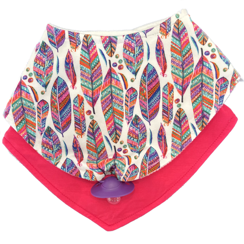 Light as a Feather Pink - Doodalou Bamboo Bandana Baby Bib Combo
