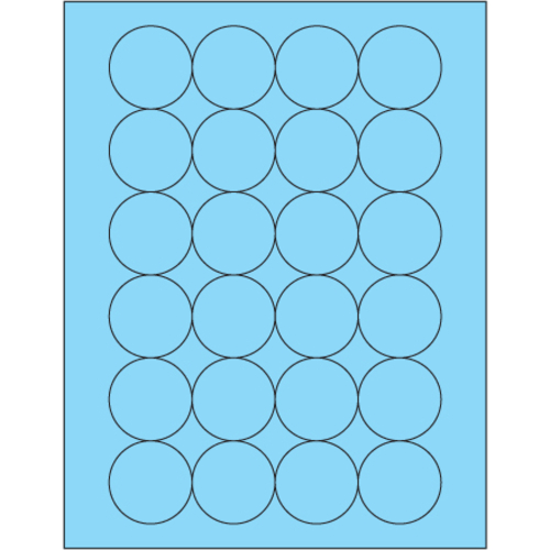 Tape Logic LL196BE 1.66 in. Fluorescent Pastel Blue Circle Laser Label
