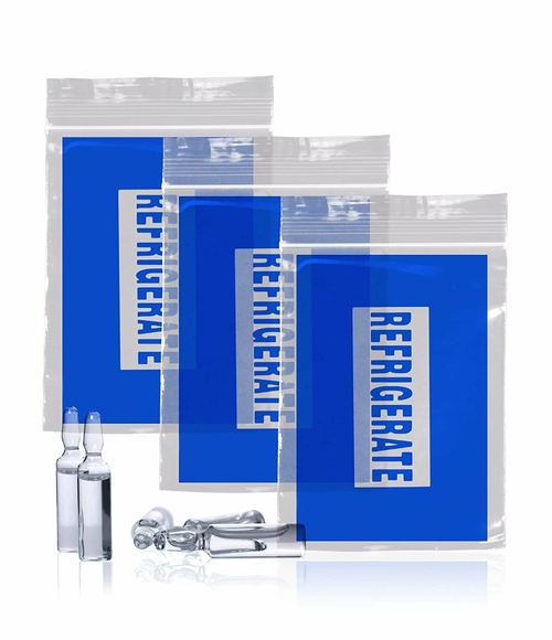 Pack of 1000 Refrigerate Bags, Clear 9 x 12. Zipper Blue Printed Bags