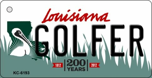 Smart Blonde KC-6193 1.5 x 3 in. Golfer Louisiana State License Plate 
