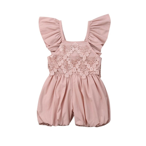 AU Cute Newborn Kids Baby Girl Lace Floral Romper