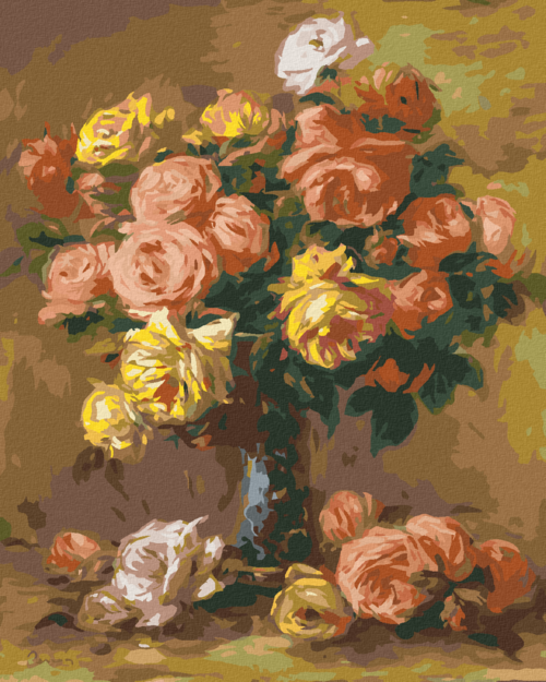 Paint by Numbers - Roses in a Vase (PIERRE-AUGUSTE RENOIR)