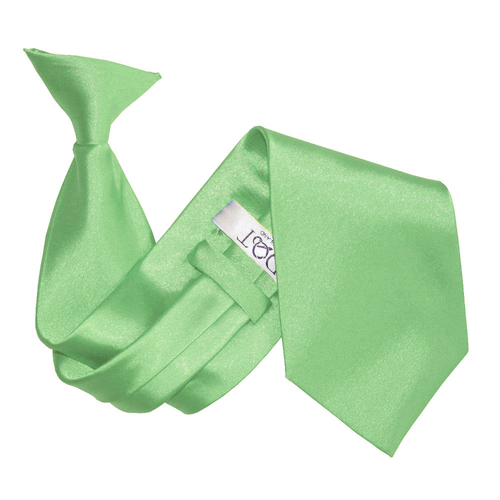 Plain Satin Clip-On Tie - Lime Green