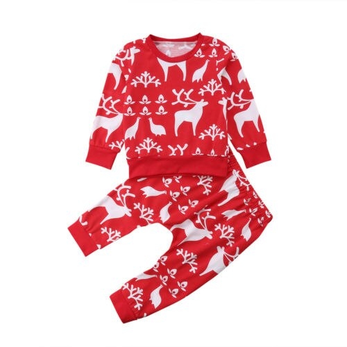 New Infant Baby Boys Girls Red Christmas