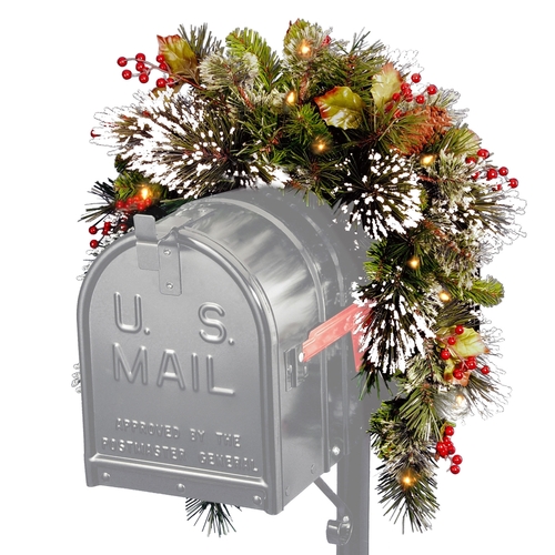 National Tree WP1-300-3MB-1 3 ft. Wintry Pine Collection Mailbox Swag 