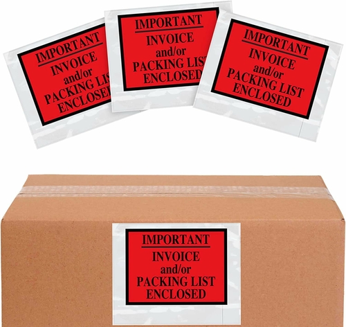 ABC Pack of 100 Packing List Envelopes 4 x 5.5 Packing List Enclosed 4