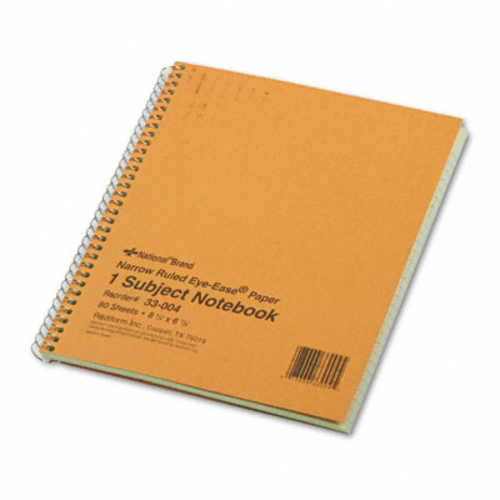 National Brand 33004 Subject Wirebound Notebook- Narrow Rule- 8-1/4 x 