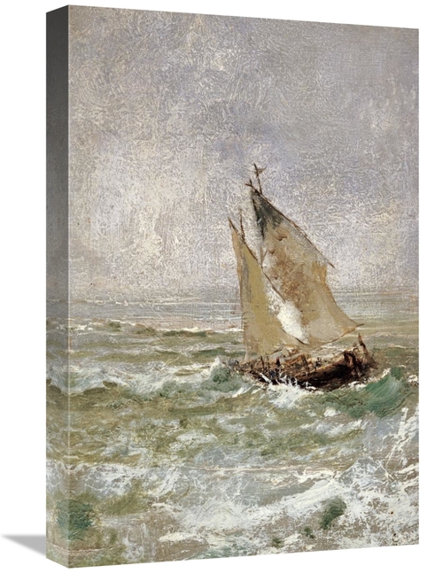 Global Gallery GCS-267699-22-142 22 in. A Sailing Boat in a Choppy Sea