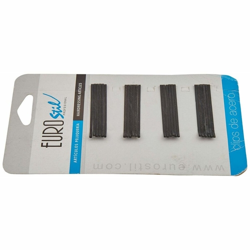 Hair Clips Eurostil 24 Clips 50 mm Black (24 pcs)