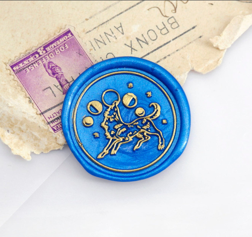 Galaxy Wolf Moon Stamp / Wedding Wax Seal Stamp