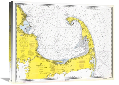 Global Gallery GCS-450520-22-142 22 in. Nautical Chart - Cape Cod Bay 