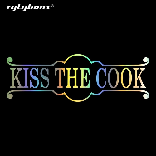 Rylybons 13.3CM*4.5CM KISS THE COOK Vinyl Decal