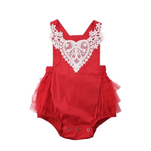 Newborn Infant Baby Girl Sleeveless Lace Bodysuit