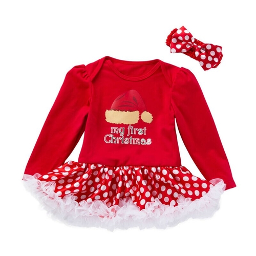2Pcs Newborn Kids Baby Girl Xmas Dress Outfits