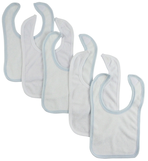 Bambini 1024-W-B3-W2 12.25 x 7.5 in. Infant Boys Drool Bibs, White