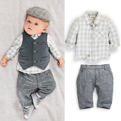 Fashion Newborn Infant baby boy Gentleman Cotton