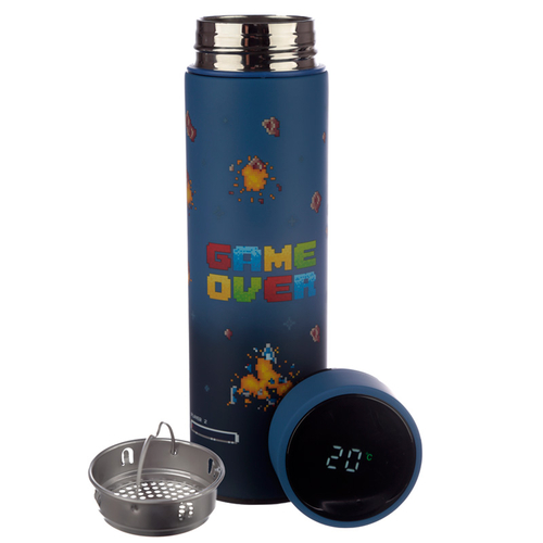 Game Over Stainless Steel Digital Thermometer Insulated Drinks Bottle