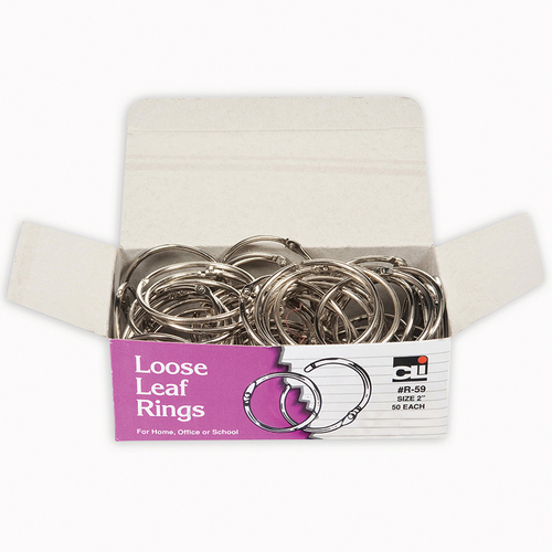 Charles Leonard CHLR59BN Loose Leaf Book Rings - Pack of 3 - 50 Per Pa
