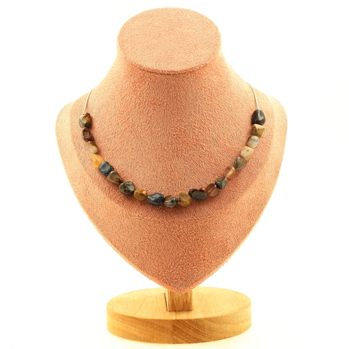 Pietersite from the USA 20 beads necklace