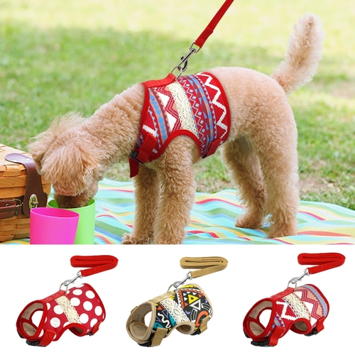Soft Printed Dog Harness and Leash Pet Puppy Cat