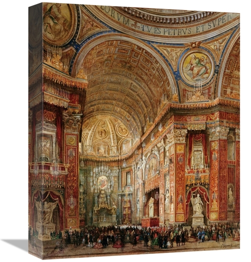 Global Gallery GCS-266388-16-142 16 in. St. Peters Basilica, Rome 