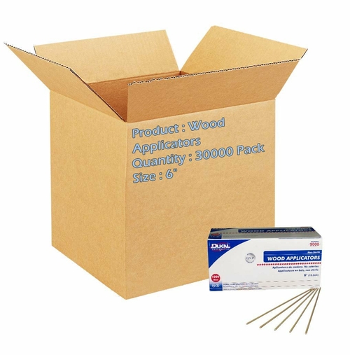 Wood Applicators. Case of 30000 Smooth 6” applicators. Non-sterile