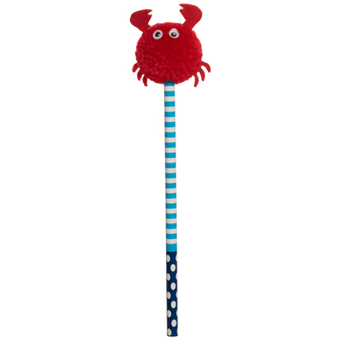Fun Crab Pom Pom Pencil with Topper