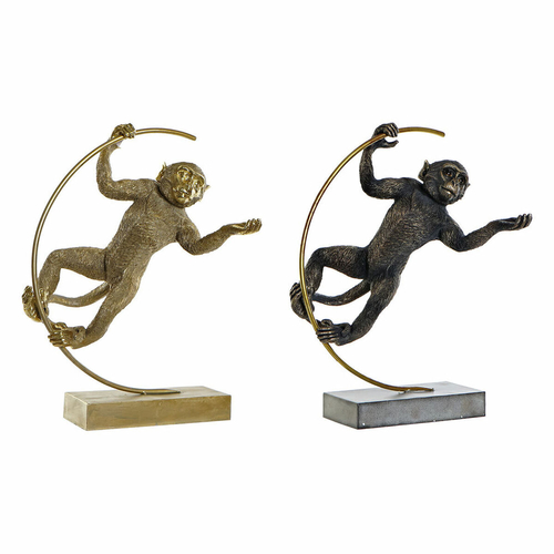 Decorative Figure DKD Home Decor 33 x 25 x 48 cm Black Golden Monkey