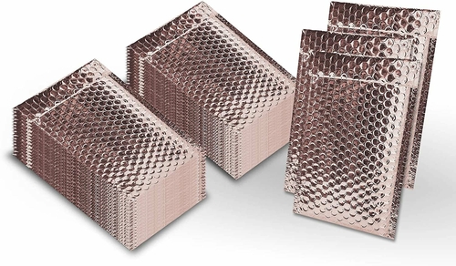 Pack of 100 Rose Gold Bubble Mailers Pouches 9.5 x 13.5 Cushion Padded