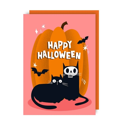 Halloween Mask Cat Card (Pack of 6)