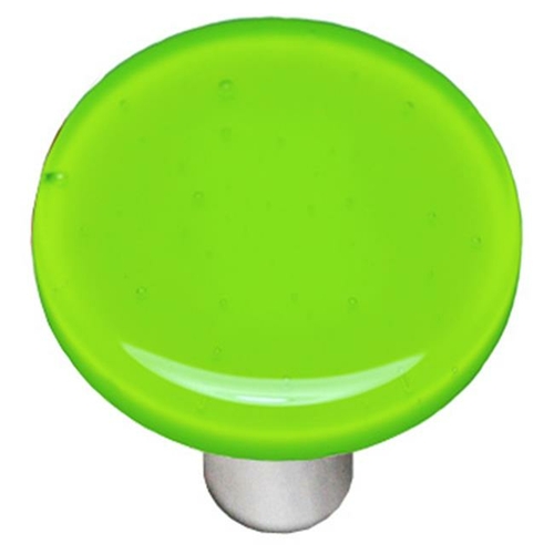 Hot Knobs HK1017-KRB Opal Spring Green Round Glass Cabinet Knob - Blac