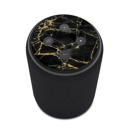 DecalGirl AEP2G-BLACKGOLD Amazon Echo Plus 2nd Gen Skin - Black Gold M