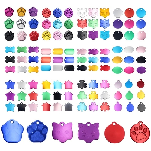 50pcs/lot Blank Dog ID Tag Aluminium Pet