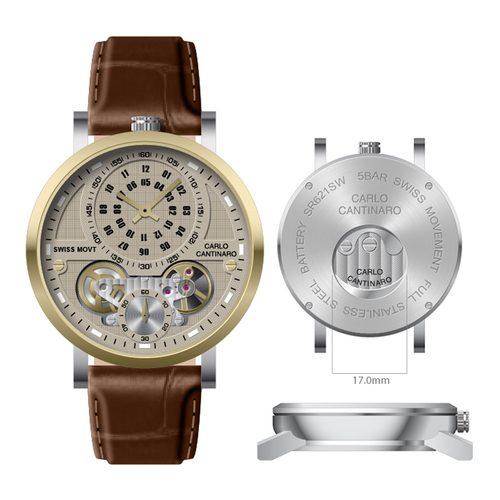 Carlo Cantinaro CC1004GL012 Mens Watch Quartzmatic GMT