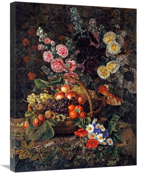 Global Gallery GCS-266628-30-142 30 in. A Still Life of Flowers & a Ba