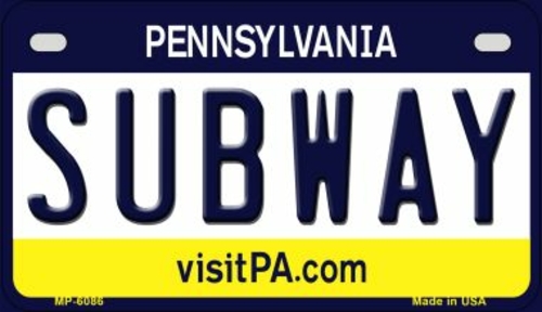 Smart Blonde MP-6086 Subway Pennsylvania Novelty Metal Motorcycle Plat